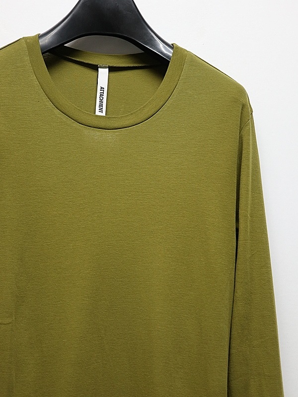 ATTACHMENT�������å�����/BRUSHED YARN SMOOTH SLIM FIT L/S TEE/D.YELLOW