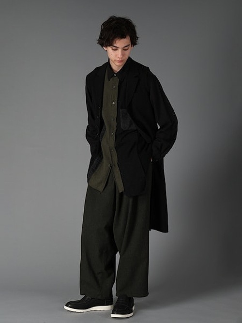 Ground Y�����饦��ɥ磻/TA/PE CREPE DE CHINE SINGLE LONG VEST/BLACK