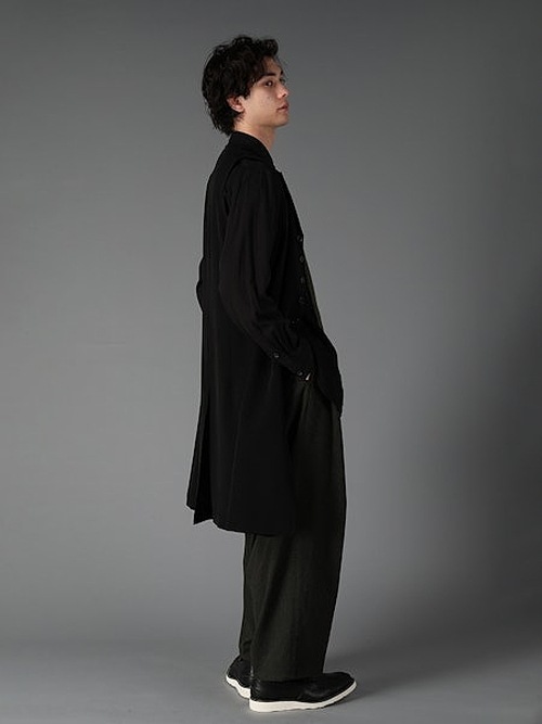 Ground Y�����饦��ɥ磻/TA/PE CREPE DE CHINE SINGLE LONG VEST/BLACK