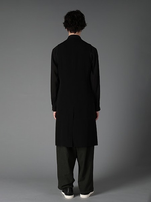 Ground Y�����饦��ɥ磻/TA/PE CREPE DE CHINE SINGLE LONG VEST/BLACK