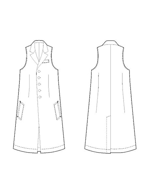 Ground Y�����饦��ɥ磻/TA/PE CREPE DE CHINE SINGLE LONG VEST/BLACK