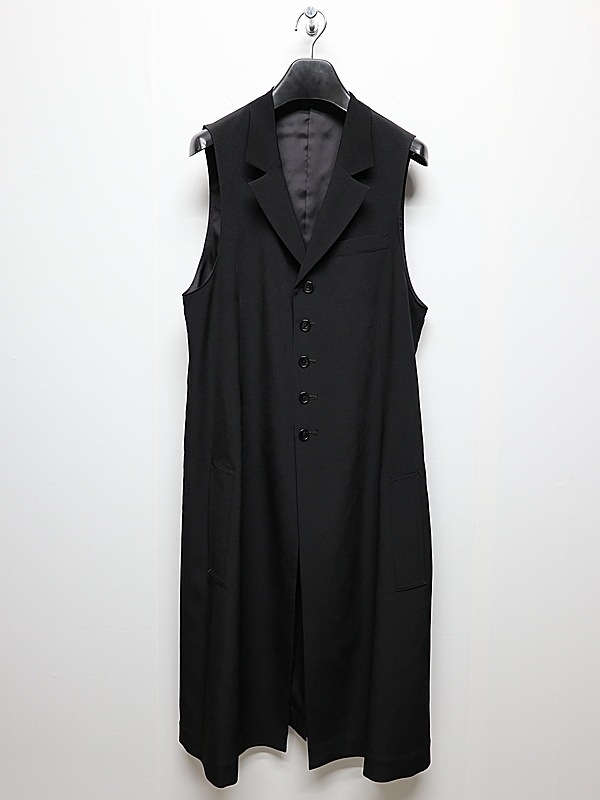 Ground Y�����饦��ɥ磻/TA/PE CREPE DE CHINE SINGLE LONG VEST/BLACK