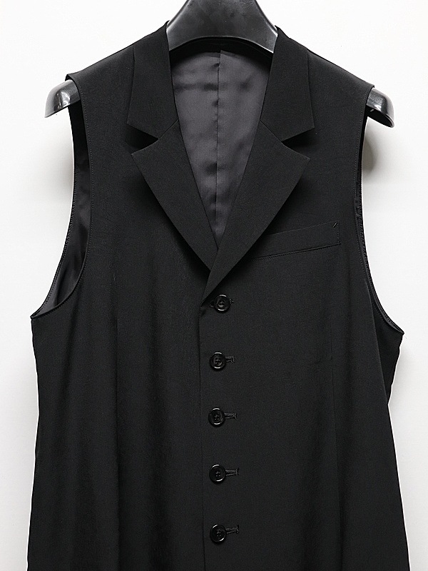 Ground Y�����饦��ɥ磻/TA/PE CREPE DE CHINE SINGLE LONG VEST/BLACK