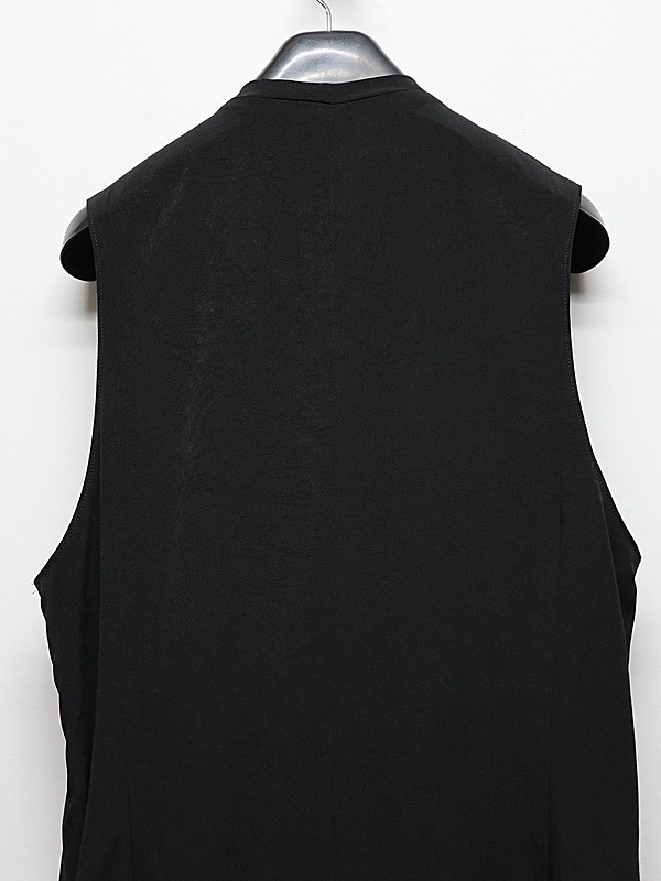 Ground Y�����饦��ɥ磻/TA/PE CREPE DE CHINE SINGLE LONG VEST/BLACK