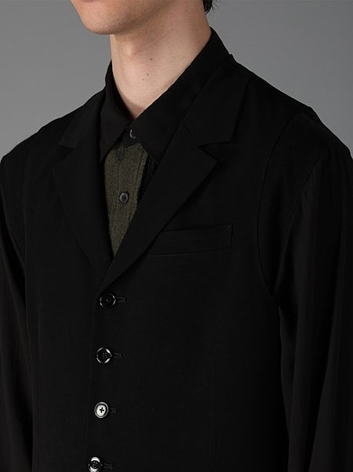 Ground Y�����饦��ɥ磻/TA/PE CREPE DE CHINE SINGLE LONG VEST/BLACK