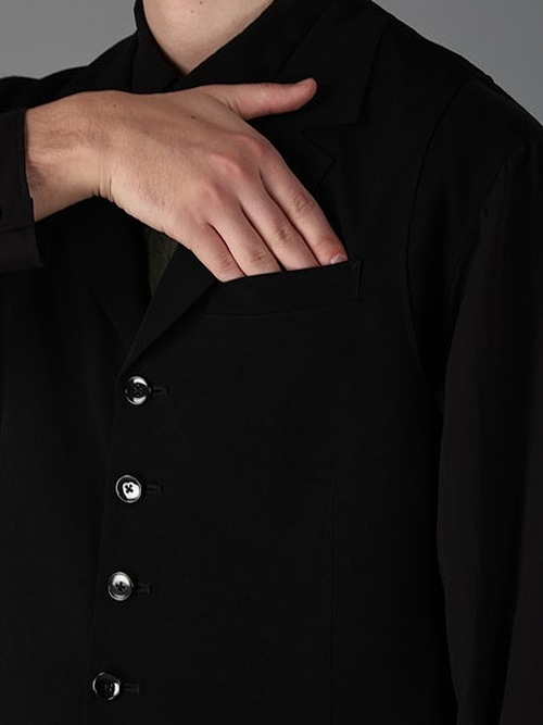 Ground Y�����饦��ɥ磻/TA/PE CREPE DE CHINE SINGLE LONG VEST/BLACK