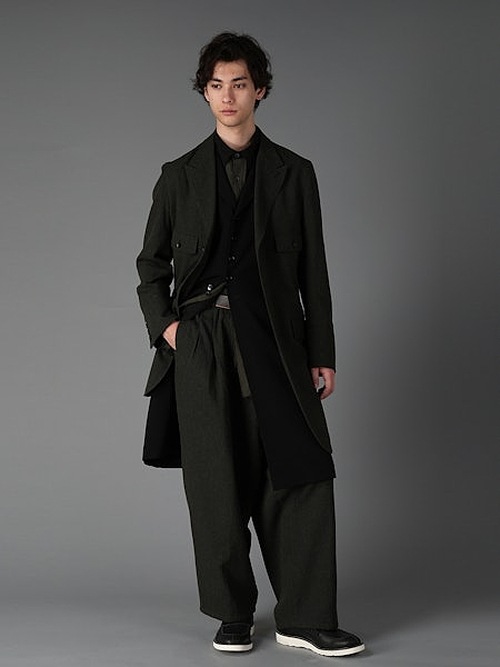 Ground Y�����饦��ɥ磻/TA/PE CREPE DE CHINE SINGLE LONG VEST/BLACK