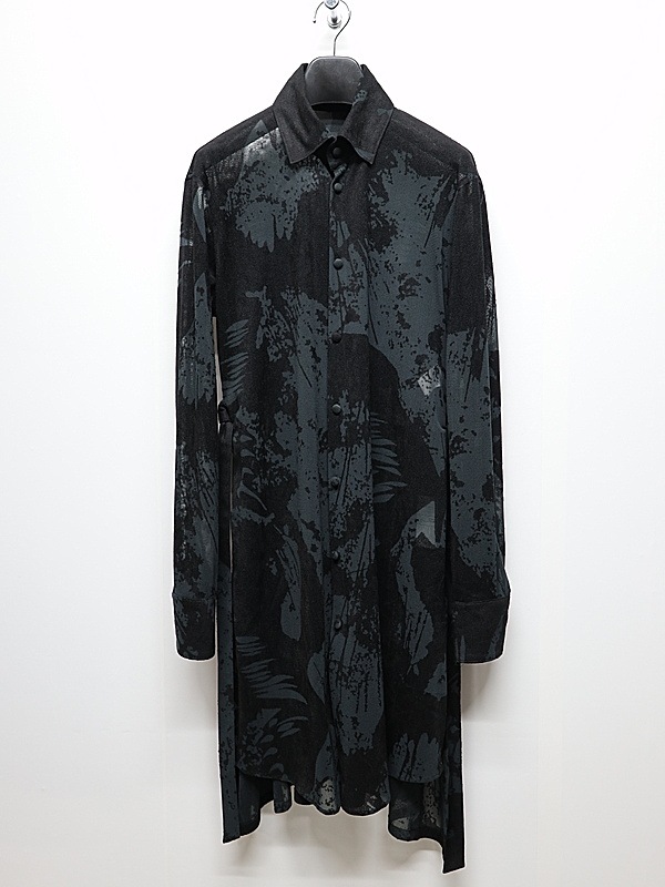 kiryuyrik������奦����奦/Opal Mesh Flare Shirt/Black