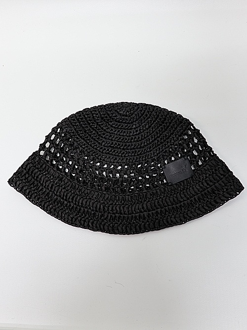 Ground Y�����饦��ɥ磻/PAPER YARN CROCHET HAT/BLACK
