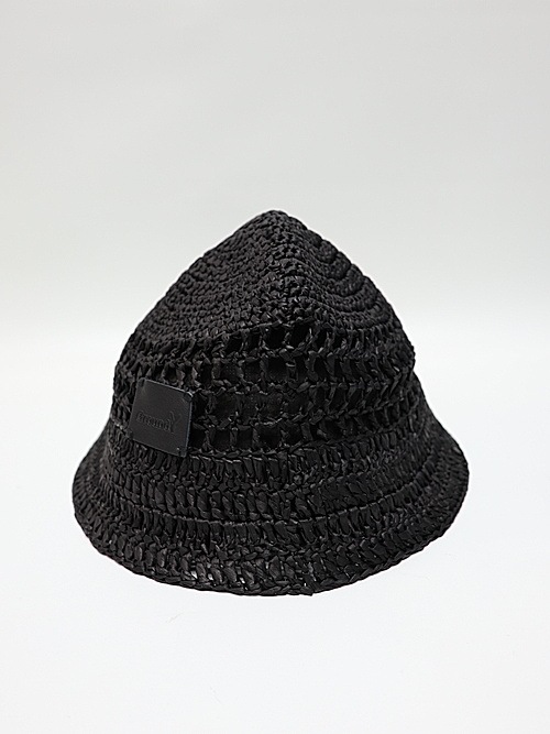 Ground Y�����饦��ɥ磻/PAPER YARN CROCHET HAT/BLACK