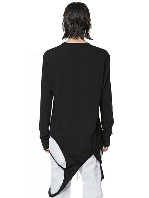JULIUS����ꥦ��/ COTTON JERSEY CUT & SEWN3/BLACK