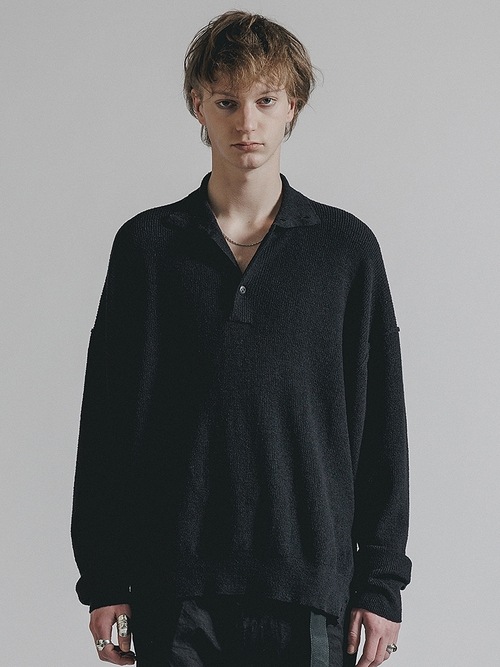 (ͽ���ʡ�8��9������ͽ��/The Viridi-anne���� ������ǥ�����/HIGH-GAUGE HENRY SWEATER/BLACK