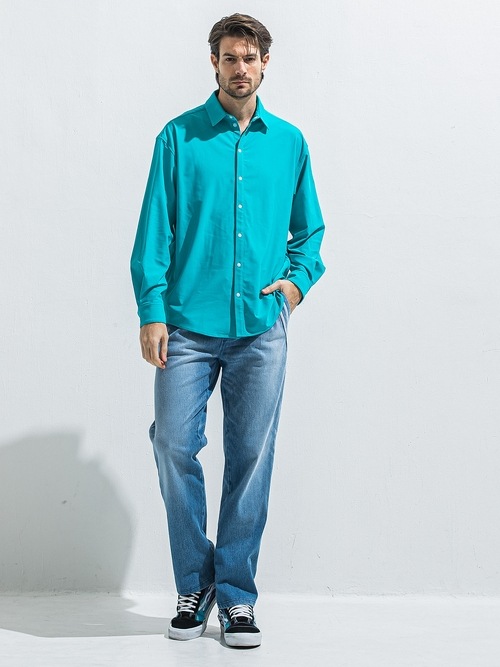 RESOUND CLOTHING���ꥵ����ɥ���������/RUSH JACK SHIRTS/turquoise