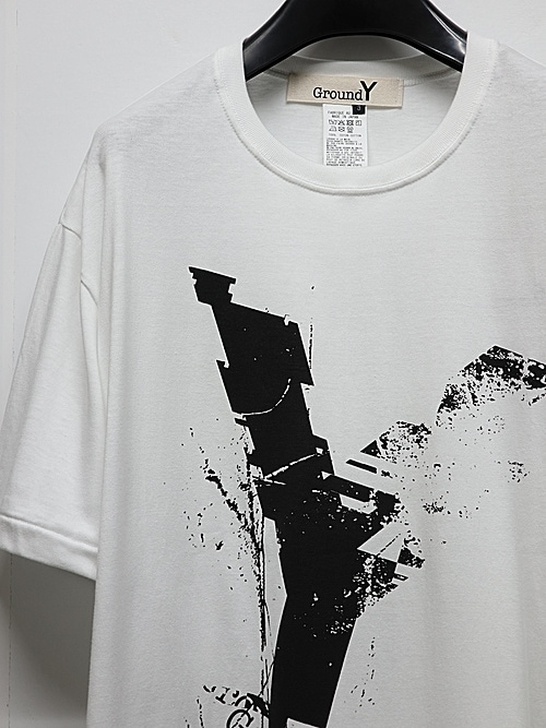 Ground Y�����饦��ɥ磻/20/cotton jesey Logo/WHITE.