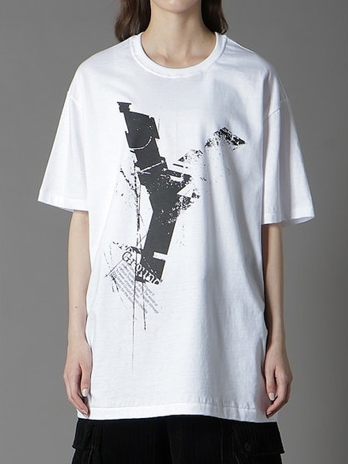 Ground Y�����饦��ɥ磻/20/cotton jesey Logo/WHITE.