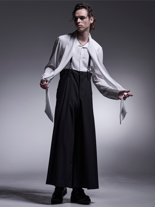 kiryuyrik������奦����奦/TWS Tropical Suspender Wise Tuck Slacks/Black.