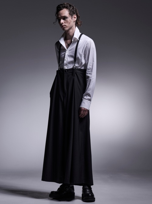 kiryuyrik������奦����奦/TWS Tropical Suspender Wise Tuck Slacks/Black.