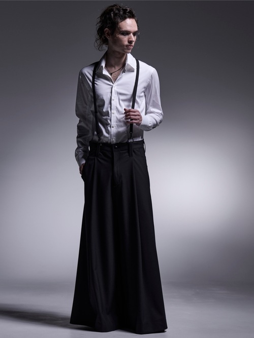 kiryuyrik������奦����奦/TWS Tropical Suspender Wise Tuck Slacks/Black.