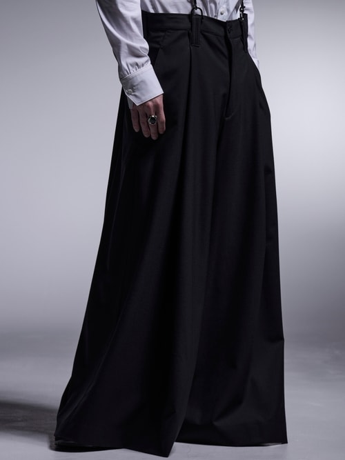 kiryuyrik������奦����奦/TWS Tropical Suspender Wise Tuck Slacks/Black.