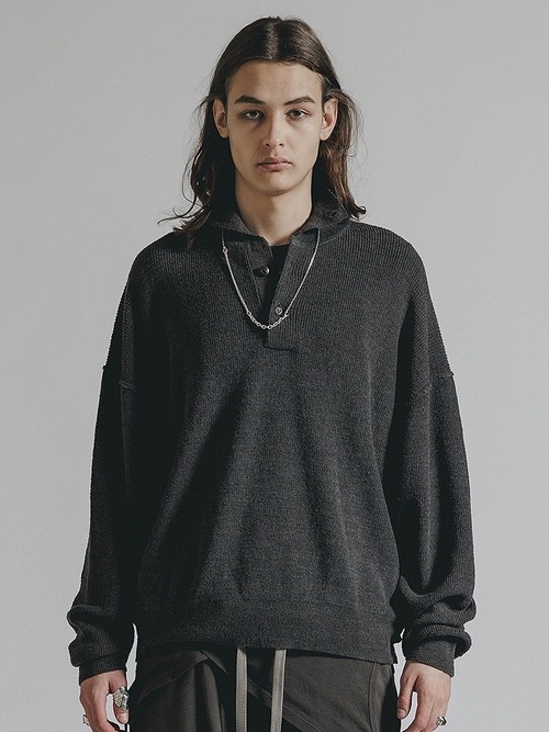 (ͽ���ʡ�8��9������ͽ��/The Viridi-anne���� ������ǥ�����/HIGH-GAUGE HENRY SWEATER/DARK GRAY