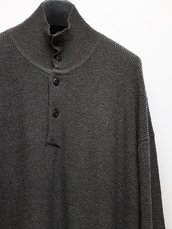 �㴰���The Viridi-anne���� ������ǥ�����/HIGH-GAUGE HENRY SWEATER/DARK GRAY
