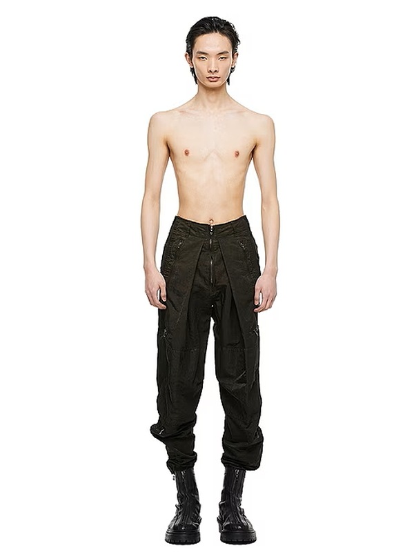 �㴰���JULIUS����ꥦ��/NYLON TWILL TROUSERS15/DARK KHAKI