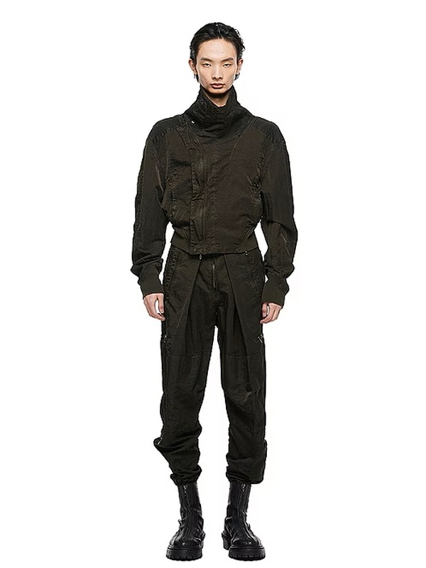 �㴰���JULIUS����ꥦ��/NYLON TWILL TROUSERS15/DARK KHAKI