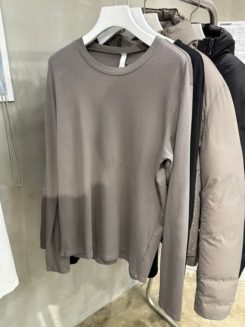 (ͽ���ʡ�7��8������ͽ��/ATTACHMENT�������å�����/BRUSHED YARN SMOOTH SLIM FIT L/S TEE/KHAKI GRAY