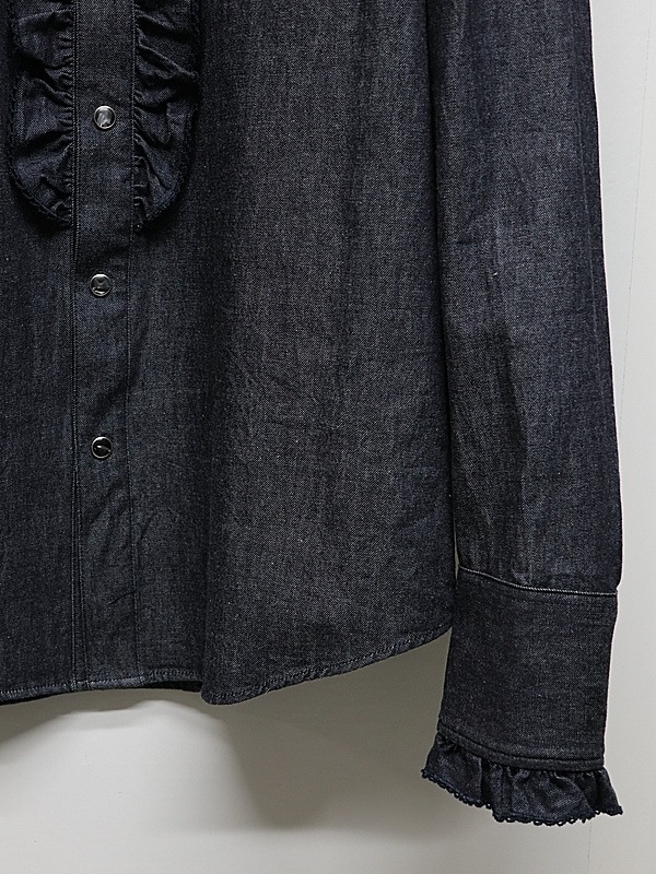 LAD MUSICIAN����å� �ߥ塼�������/6.5oz DENIM FRILL SHIRT/INDIGO ONE WASH