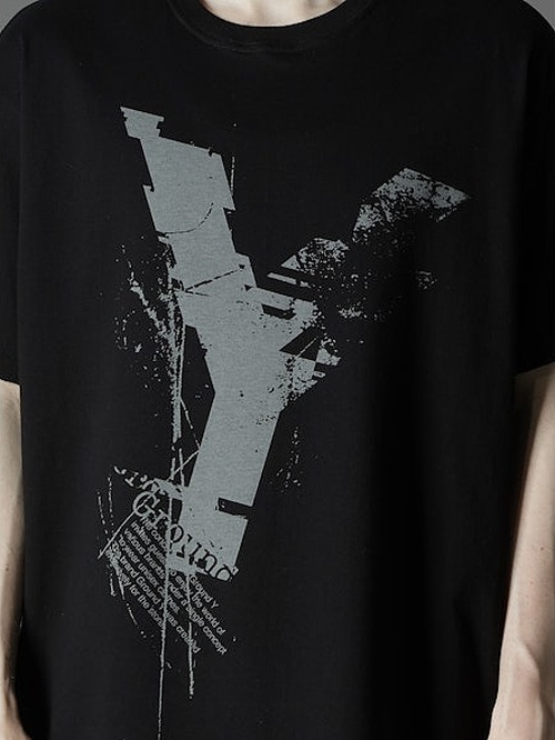 Ground Y�����饦��ɥ磻/20/cotton jesey Logo/BLACK