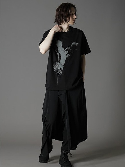 Ground Y�����饦��ɥ磻/20/cotton jesey Logo/BLACK