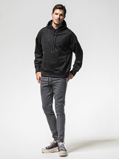 RESOUND CLOTHING���ꥵ����ɥ���������/suede loose hoodie/BLACK