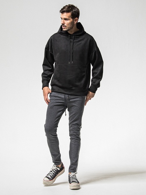 RESOUND CLOTHING���ꥵ����ɥ���������/suede loose hoodie/BLACK
