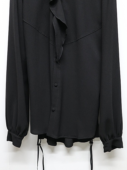 (ͽ���ʡ�5��6������ͽ��/kiryuyrik������奦����奦/Crape Lace Up Single Frill Shirts/Black