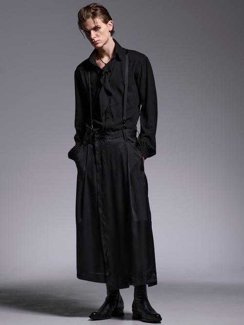 (ͽ���ʡ�5��6������ͽ��/kiryuyrik������奦����奦/Crape Lace Up Single Frill Shirts/Black