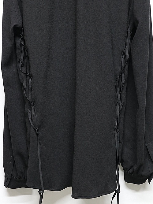 (ͽ���ʡ�5��6������ͽ��/kiryuyrik������奦����奦/Crape Lace Up Single Frill Shirts/Black