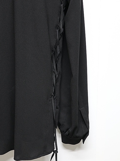 (ͽ���ʡ�5��6������ͽ��/kiryuyrik������奦����奦/Crape Lace Up Single Frill Shirts/Black