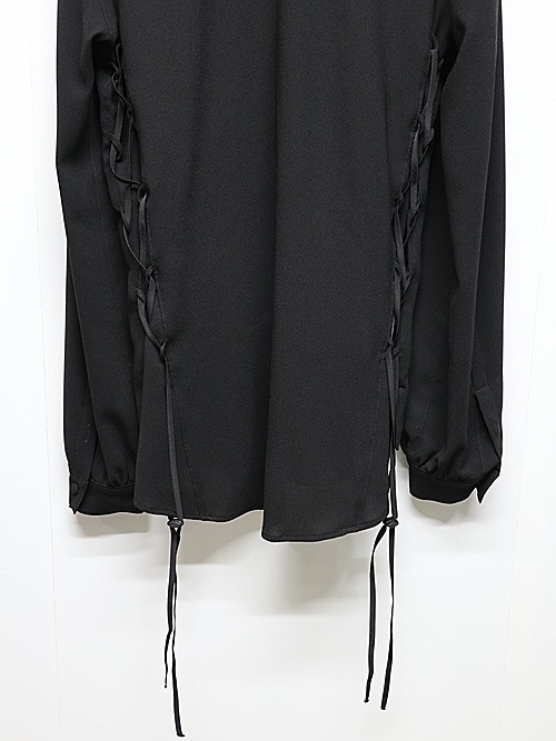 (ͽ���ʡ�5��6������ͽ��/kiryuyrik������奦����奦/Crape Lace Up Single Frill Shirts/Black