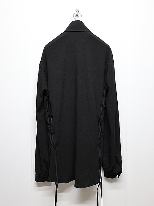 (ͽ���ʡ�5��6������ͽ��/kiryuyrik������奦����奦/Crape Lace Up Single Frill Shirts/Black