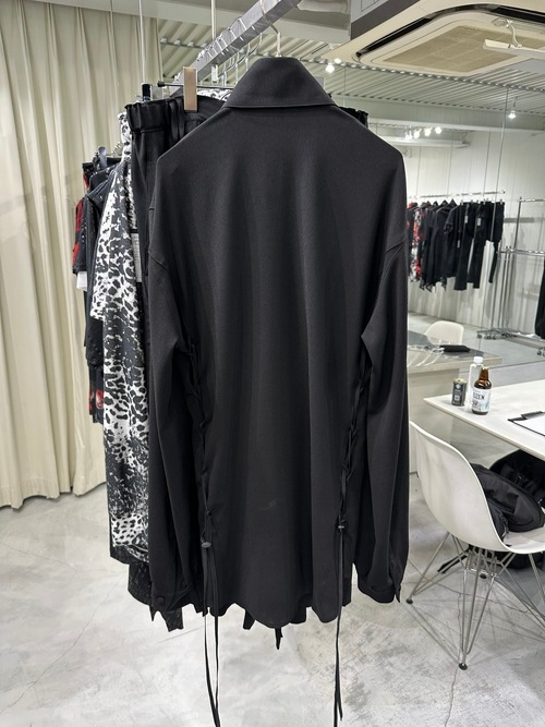 (ͽ���ʡ�5��6������ͽ��/kiryuyrik������奦����奦/Crape Lace Up Single Frill Shirts/Black