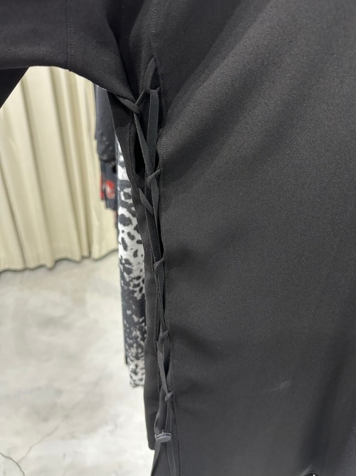 (ͽ���ʡ�5��6������ͽ��/kiryuyrik������奦����奦/Crape Lace Up Single Frill Shirts/Black