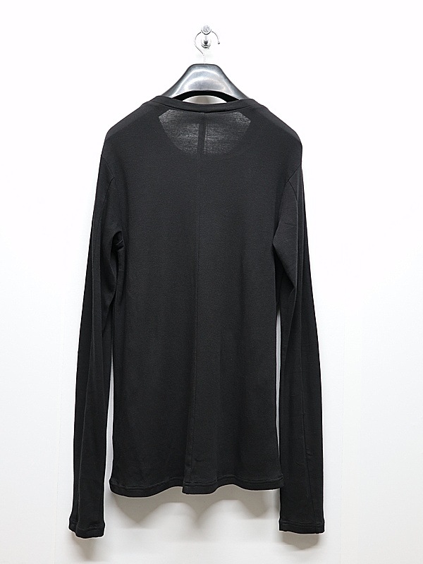 ATTACHMENT�������å�����/BRUSHED YARN SMOOTH SLIM FIT L/S TEE/BLACK