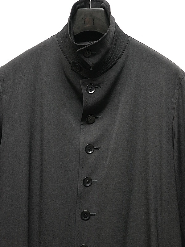 Ground Y�����饦��ɥ磻/W/GABARDINE 8 BUTTON COAT/BLACK