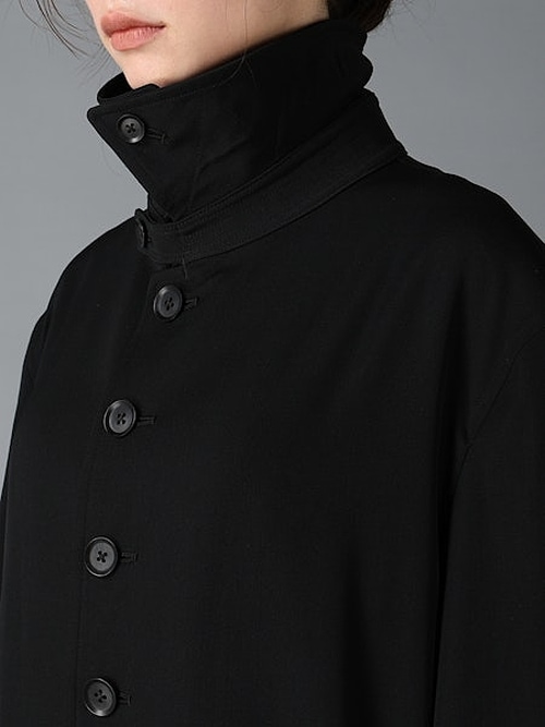 Ground Y�����饦��ɥ磻/W/GABARDINE 8 BUTTON COAT/BLACK
