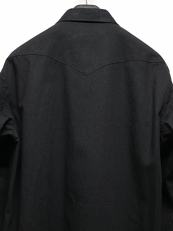 LAD MUSICIAN����å� �ߥ塼�������/6.5oz DENIM FRILL SHIRT/BLACK ONE WASH