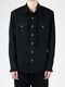 LAD MUSICIAN����å� �ߥ塼�������/6.5oz DENIM FRILL SHIRT/BLACK ONE WASH