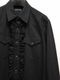 LAD MUSICIAN����å� �ߥ塼�������/6.5oz DENIM FRILL SHIRT/BLACK ONE WASH