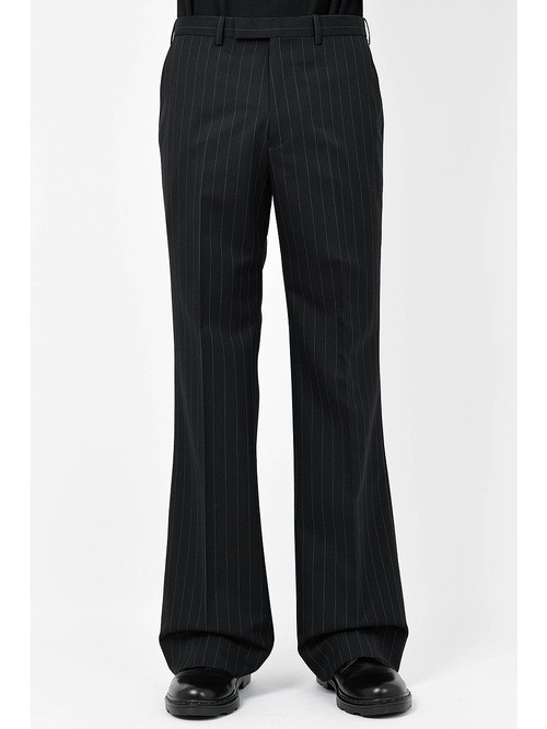 LAD MUSICIANå ߥ塼/W/G PINSTRIPE SLIM FLARE SLACKS/BLACKSPACE WHITE
