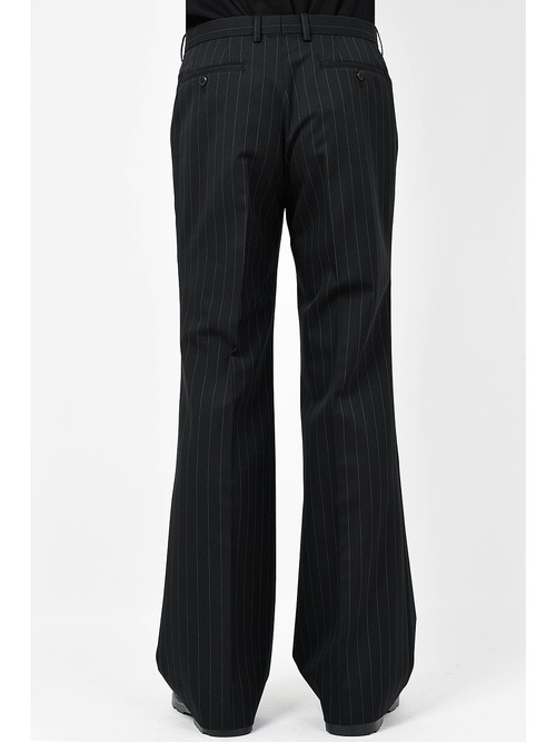 LAD MUSICIANå ߥ塼/W/G PINSTRIPE SLIM FLARE SLACKS/BLACKSPACE WHITE