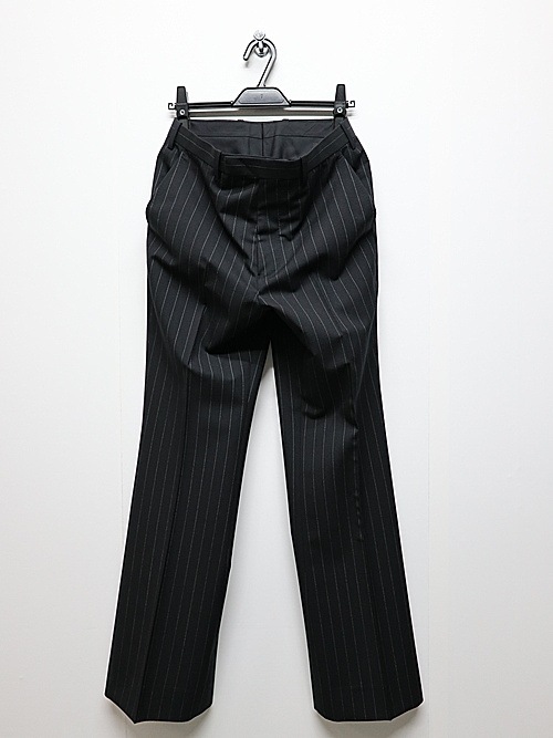 LAD MUSICIANå ߥ塼/W/G PINSTRIPE SLIM FLARE SLACKS/BLACKSPACE WHITE